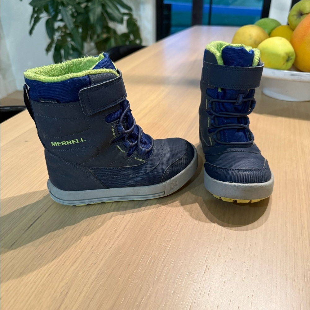 Merrell Kids' Navy and Lime Boots